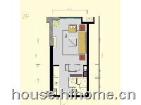 家天下4期舒适型公寓2层户型1室1厅1卫1厨38.00㎡