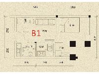福乐门国际广场1、2#楼BI户型-37.98㎡