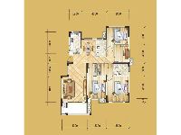 城建琥珀新天地东苑A-1户型4室2厅2卫1厨-141.00㎡