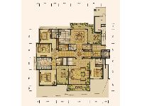 绿地乔治庄园一期花园洋房517平米户型下跃一层6室4厅6卫1厨-351.00㎡