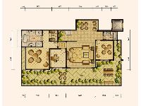 绿地乔治庄园一期花园洋房517平米户型下跃负一层6室4厅6卫1厨-166.00㎡
