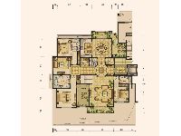 绿地乔治庄园一期花园洋房442平米户型下跃一层6室4厅6卫1厨-308.00㎡