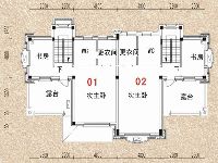 碧桂园滨湖城钻石墅G107户型三层平面图5室3厅4卫1厨 260.00㎡