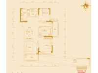 华润橡树湾三期H1户型118平米三室两厅一卫户型图