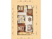信地城市广场C2三室两厅两卫121平米户型图