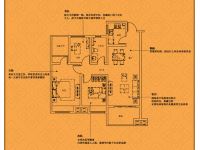 文一名门湖语G1B户型约99.14㎡三室两厅一卫