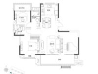 C户型， 2室2厅2卫1厨， 建筑面积约120.00平米